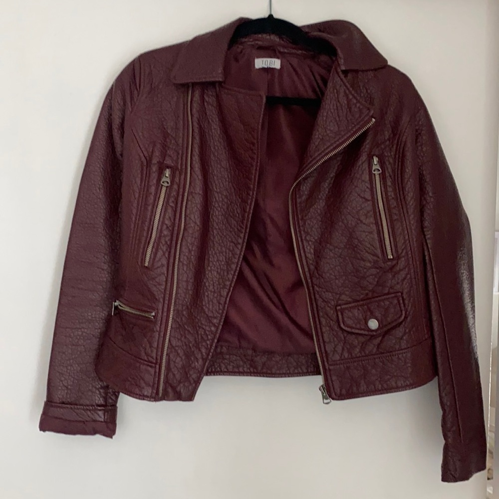 Tobi maroon leather jacket